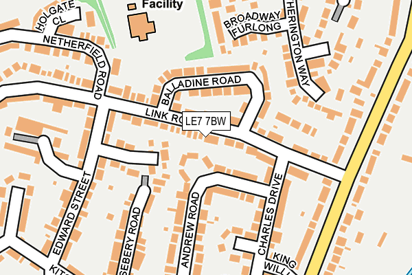 LE7 7BW map - OS OpenMap – Local (Ordnance Survey)