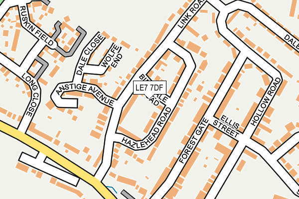 LE7 7DF map - OS OpenMap – Local (Ordnance Survey)