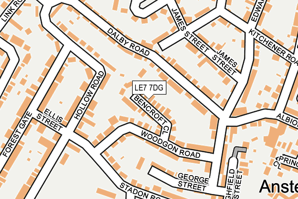LE7 7DG map - OS OpenMap – Local (Ordnance Survey)