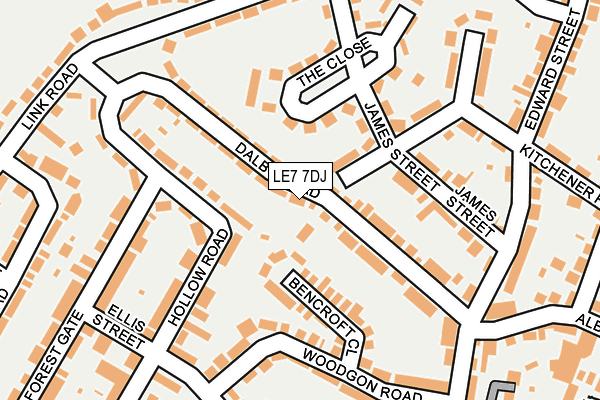 LE7 7DJ map - OS OpenMap – Local (Ordnance Survey)
