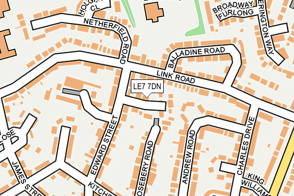 LE7 7DN map - OS OpenMap – Local (Ordnance Survey)