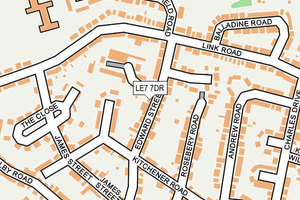 LE7 7DR map - OS OpenMap – Local (Ordnance Survey)