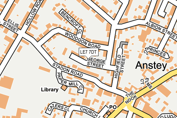LE7 7DT map - OS OpenMap – Local (Ordnance Survey)