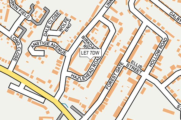 LE7 7DW map - OS OpenMap – Local (Ordnance Survey)