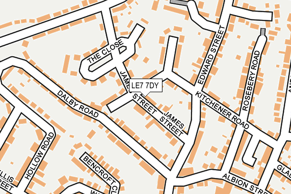 LE7 7DY map - OS OpenMap – Local (Ordnance Survey)