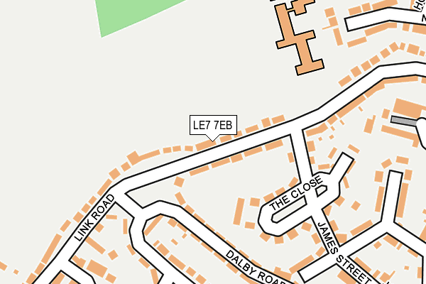 LE7 7EB map - OS OpenMap – Local (Ordnance Survey)