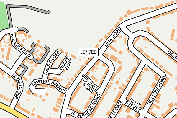 LE7 7ED map - OS OpenMap – Local (Ordnance Survey)