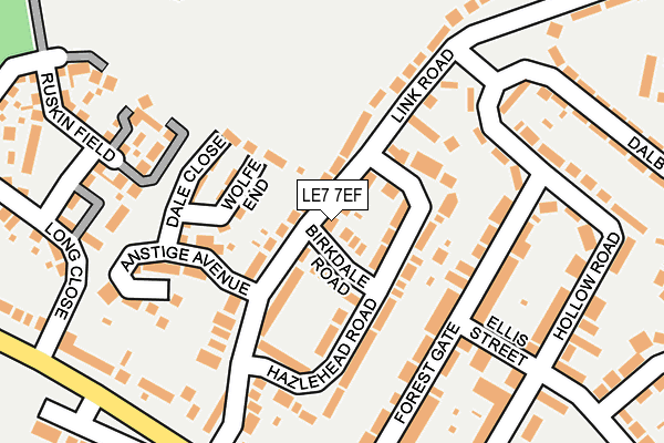 LE7 7EF map - OS OpenMap – Local (Ordnance Survey)