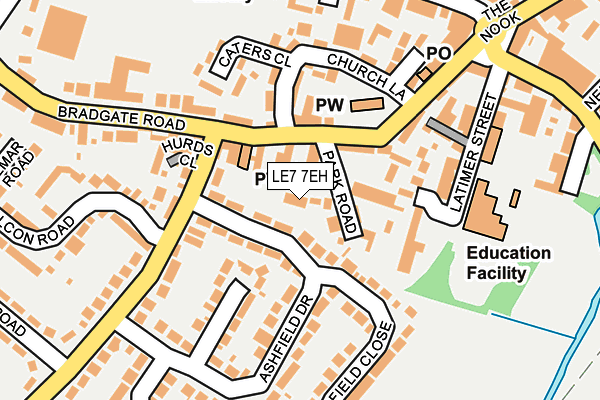 LE7 7EH map - OS OpenMap – Local (Ordnance Survey)