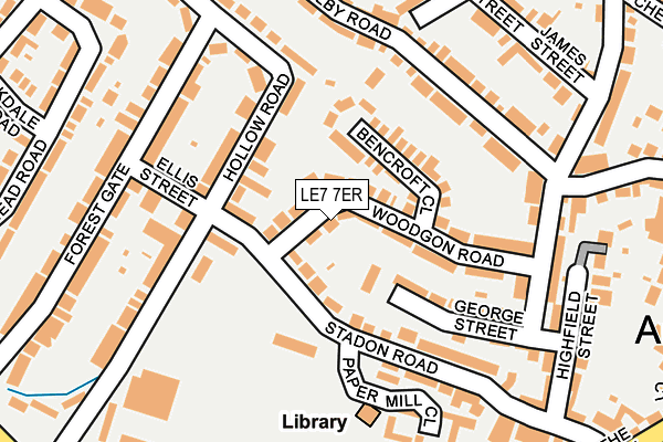 LE7 7ER map - OS OpenMap – Local (Ordnance Survey)