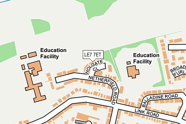 LE7 7ET map - OS OpenMap – Local (Ordnance Survey)