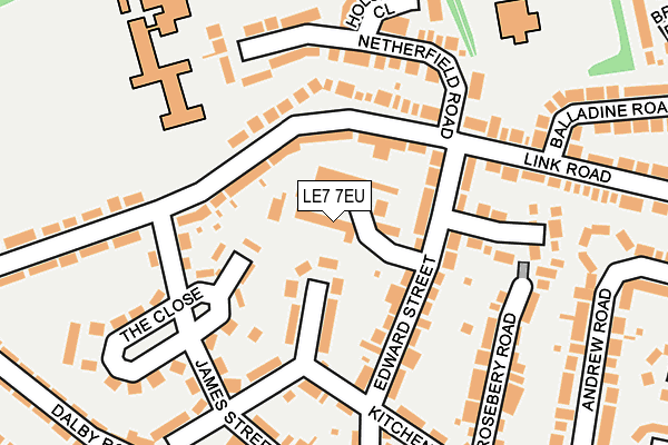 LE7 7EU map - OS OpenMap – Local (Ordnance Survey)