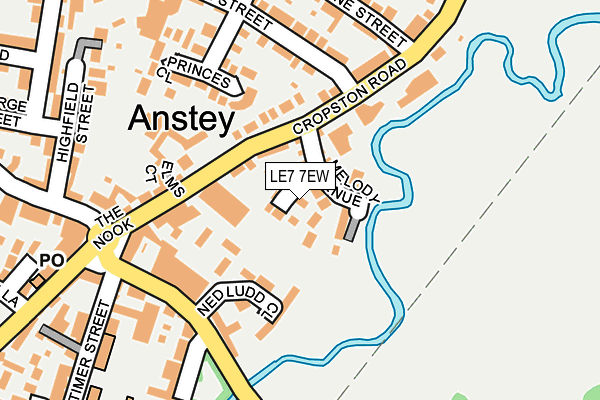 LE7 7EW map - OS OpenMap – Local (Ordnance Survey)