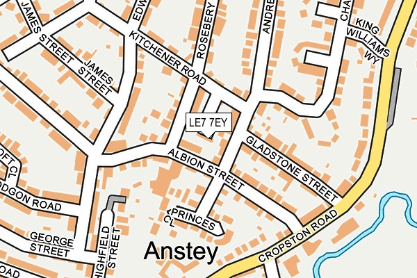 LE7 7EY map - OS OpenMap – Local (Ordnance Survey)
