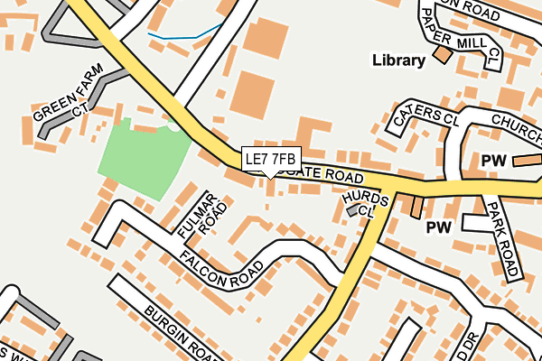 LE7 7FB map - OS OpenMap – Local (Ordnance Survey)