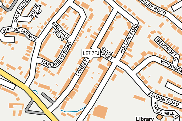 LE7 7FJ map - OS OpenMap – Local (Ordnance Survey)