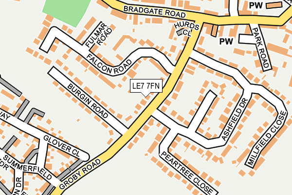LE7 7FN map - OS OpenMap – Local (Ordnance Survey)