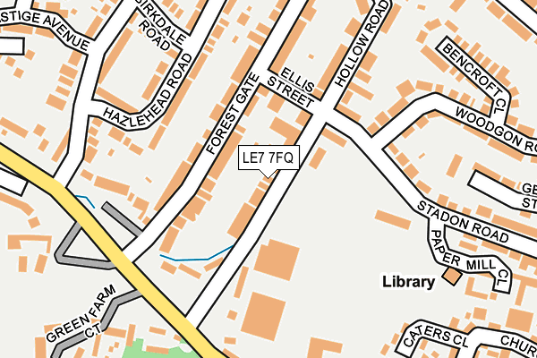 LE7 7FQ map - OS OpenMap – Local (Ordnance Survey)