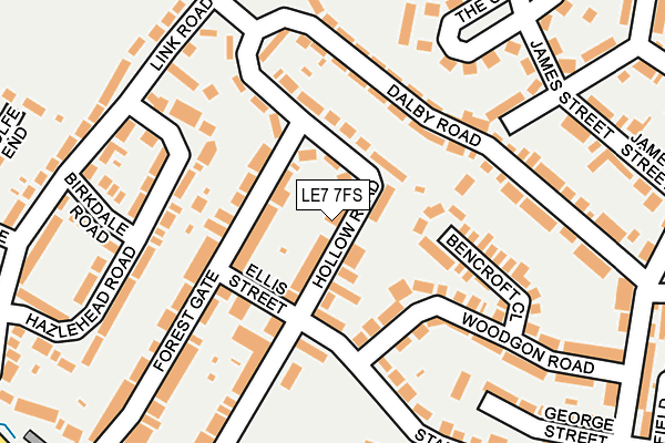 LE7 7FS map - OS OpenMap – Local (Ordnance Survey)