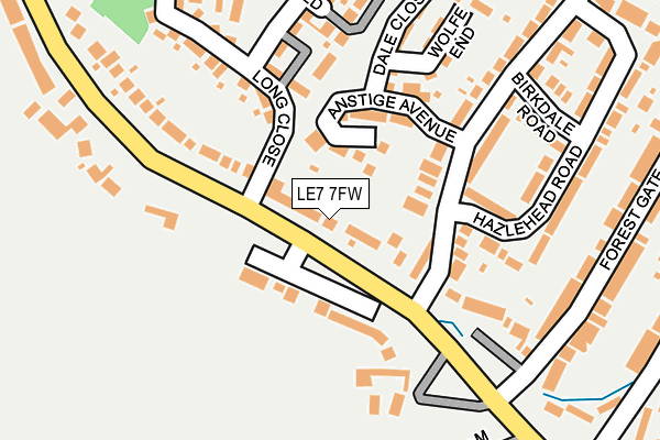 LE7 7FW map - OS OpenMap – Local (Ordnance Survey)