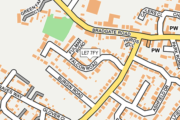 LE7 7FY map - OS OpenMap – Local (Ordnance Survey)