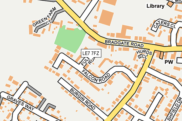 LE7 7FZ map - OS OpenMap – Local (Ordnance Survey)