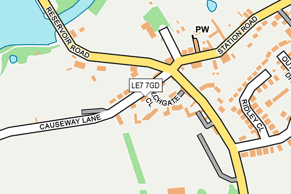 LE7 7GD map - OS OpenMap – Local (Ordnance Survey)