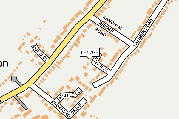 LE7 7GF map - OS OpenMap – Local (Ordnance Survey)
