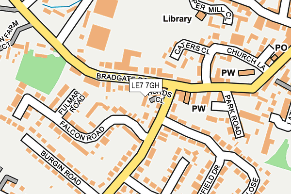 LE7 7GH map - OS OpenMap – Local (Ordnance Survey)