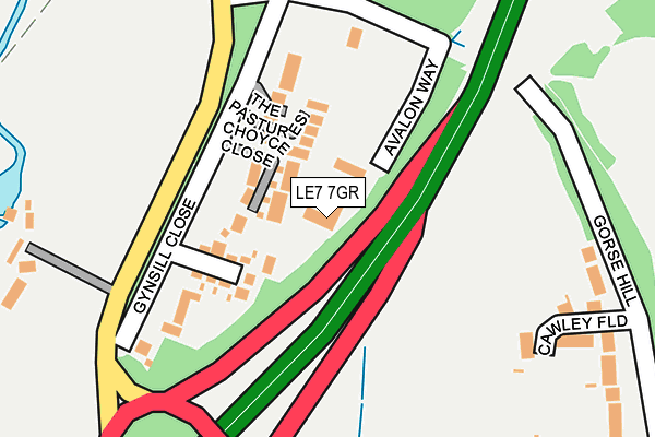 LE7 7GR map - OS OpenMap – Local (Ordnance Survey)