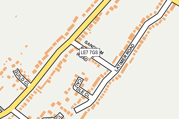 LE7 7GS map - OS OpenMap – Local (Ordnance Survey)