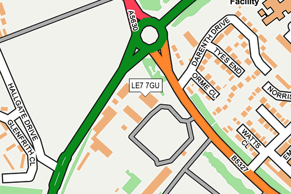 LE7 7GU map - OS OpenMap – Local (Ordnance Survey)