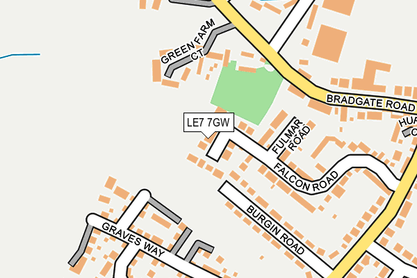 LE7 7GW map - OS OpenMap – Local (Ordnance Survey)