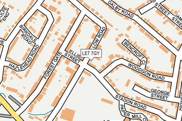 LE7 7GY map - OS OpenMap – Local (Ordnance Survey)