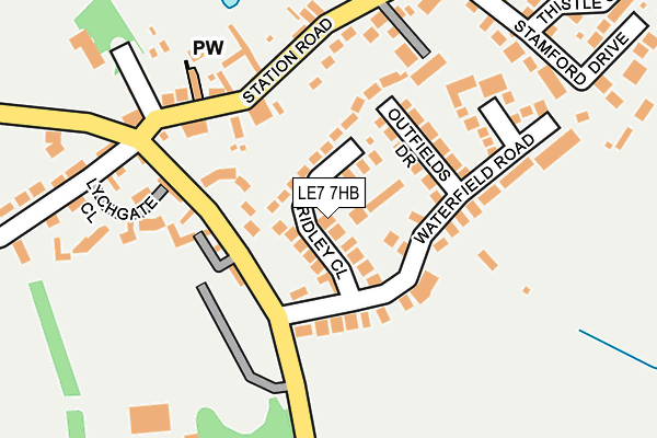 LE7 7HB map - OS OpenMap – Local (Ordnance Survey)