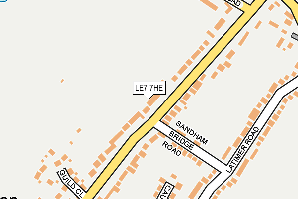 LE7 7HE map - OS OpenMap – Local (Ordnance Survey)