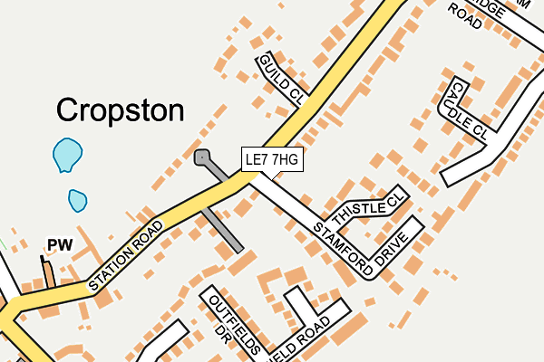 LE7 7HG map - OS OpenMap – Local (Ordnance Survey)