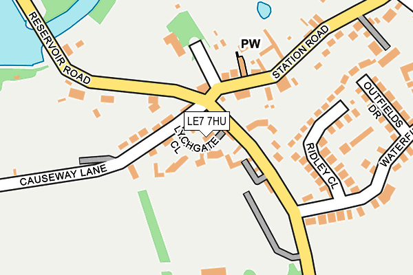 LE7 7HU map - OS OpenMap – Local (Ordnance Survey)