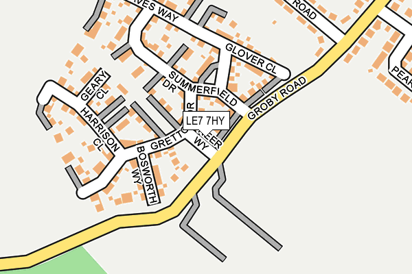 LE7 7HY map - OS OpenMap – Local (Ordnance Survey)