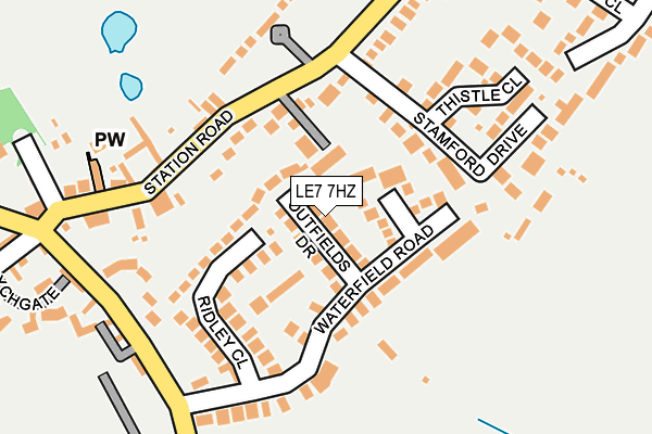 LE7 7HZ map - OS OpenMap – Local (Ordnance Survey)