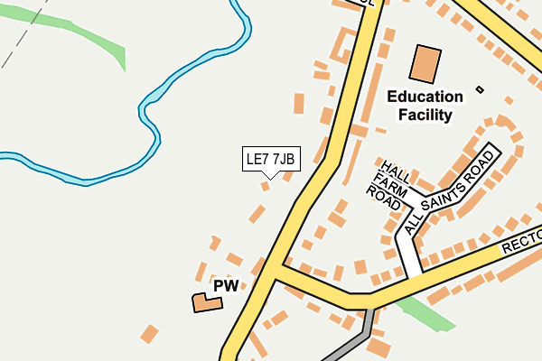 LE7 7JB map - OS OpenMap – Local (Ordnance Survey)
