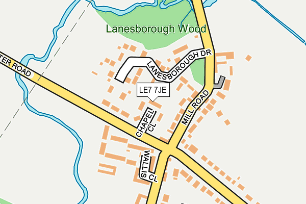 LE7 7JE map - OS OpenMap – Local (Ordnance Survey)