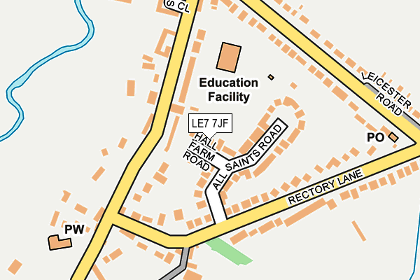 LE7 7JF map - OS OpenMap – Local (Ordnance Survey)