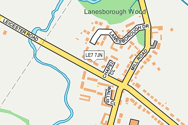 LE7 7JN map - OS OpenMap – Local (Ordnance Survey)