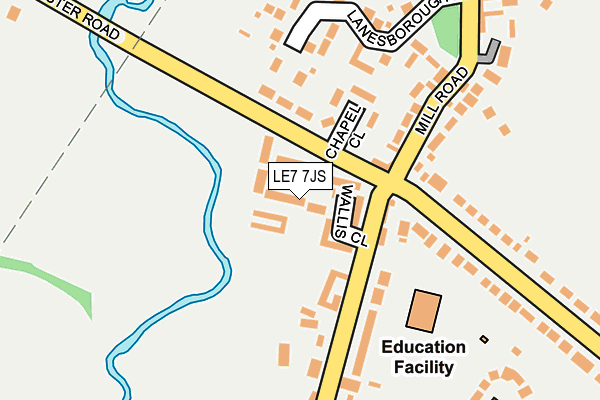 LE7 7JS map - OS OpenMap – Local (Ordnance Survey)