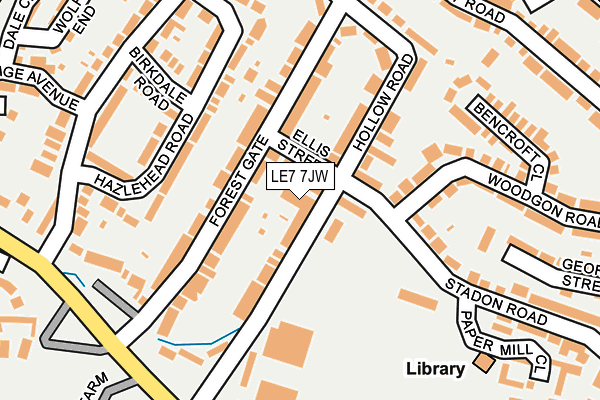 LE7 7JW map - OS OpenMap – Local (Ordnance Survey)