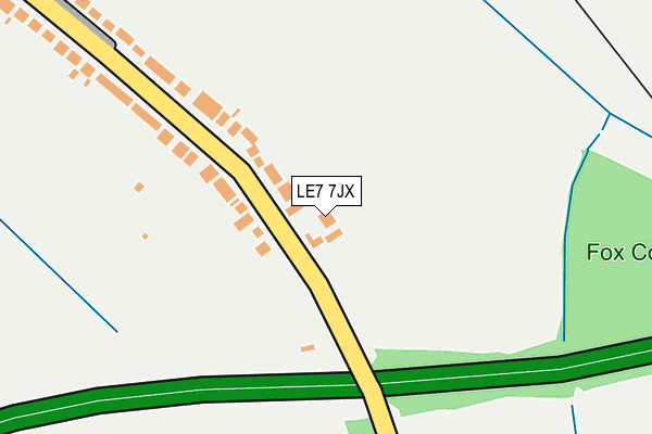 LE7 7JX map - OS OpenMap – Local (Ordnance Survey)