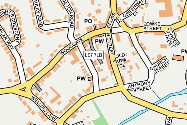 LE7 7LB map - OS OpenMap – Local (Ordnance Survey)