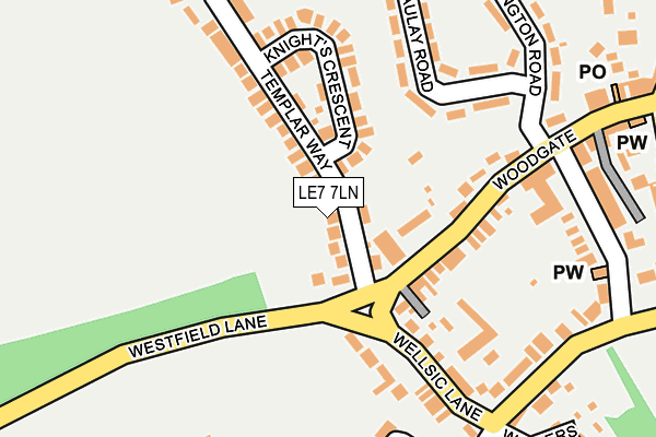LE7 7LN map - OS OpenMap – Local (Ordnance Survey)