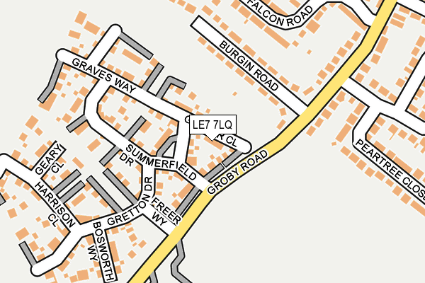 LE7 7LQ map - OS OpenMap – Local (Ordnance Survey)
